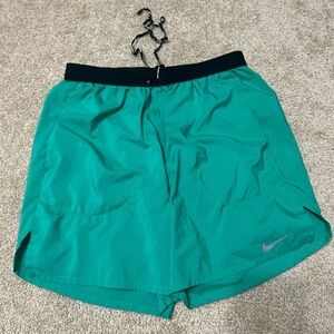 Nike Green Running Shorts with Black Waistband